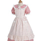 Nuoqi Colonial Costume Girls Prairie Pioneer Dress Laura Ingalls Wilder Costume With Apron Pink, 10-12