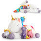 DOLDOA 22 Unicorn Stuffed Animal for Girls, Mommy Stuffed Unicorn with 4 Baby Unicorns, Cute Plush Unicorn Plush Toy for Kids