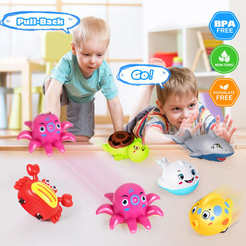12 Pcs Pull Back Cars for Toddlers 1-3, Animal Pull Back Racing Cars, Bulk Mini Car Toys fors Boys Girls , Party Favors for kids