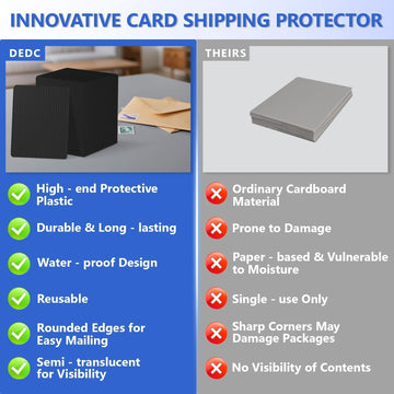 DEDC 100 Packs Trading Card Shipping Protectors Black  Card Protector Shipping for Top Loaders  Soft Card Sleeves and Semi-Rigid Card Holder  Trading Card Shipping Supplies  Card Grading Essential