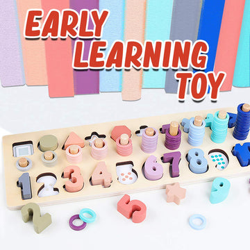 Cozybomb™ Wooden Number Puzzle For Kids - Montessori Toys For 1 Year Old Toddlers Learning Age 3 4 5 Years Old - Wooden Counting Blocks Sorting Toys Shape Block Educational Toys Preschool Stacking Toy
