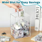 Imeepa Clear Acrylic Piggy Bank With Lock And Key For Kids Adults, Openable Money Saving Box For Cash Coins Real Money (Clear)