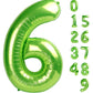Number 6 Balloon 40 Inch Forest Light Green Balloons, 6Th Birthday Balloon For Boy Girl 16 60 61 65 Foil Mylar Helium Number Bal