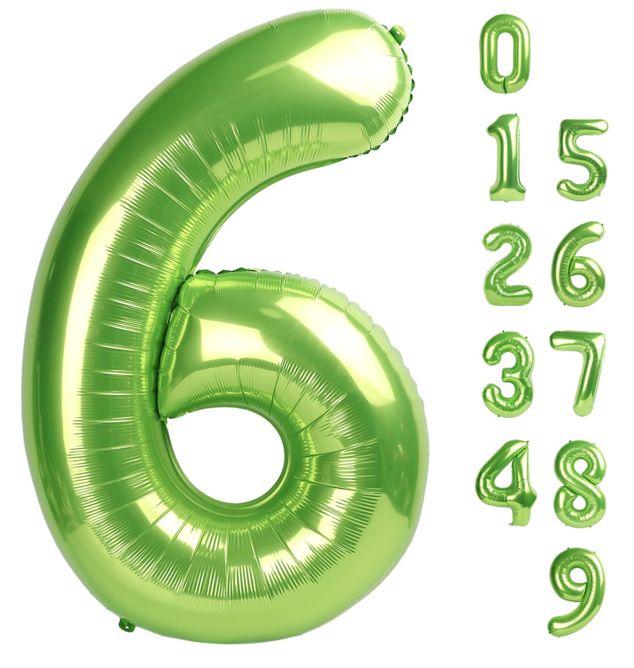 Number 6 Balloon 40 Inch Forest Light Green Balloons, 6Th Birthday Balloon For Boy Girl 16 60 61 65 Foil Mylar Helium Number Bal