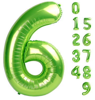 Number 6 Balloon 40 Inch Forest Light Green Balloons, 6Th Birthday Balloon For Boy Girl 16 60 61 65 Foil Mylar Helium Number Bal