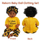 Babeside 3 Pcs Reborn Baby Doll Clothes For 17-22 Inch Dolls, Sunflower Baby Doll Outfit Accessories Set With Headband For Realistic Baby Dolls Girls
