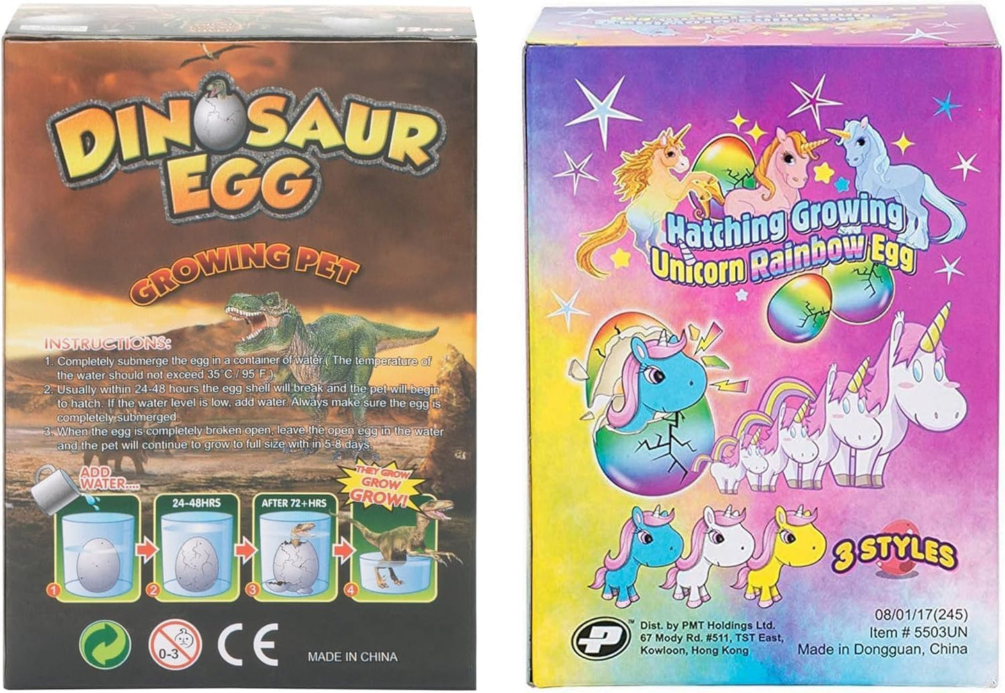 Class Collections Surprise Growing Dinosaur And Unicorn Hatch Egg Kids Novelty Toy - 4 Piece Set