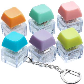 6 Pack Keyboard Fidget Toy  Keyboard Fidget Keychain Keyboard Decompression Button Finger Clicker Toys  Button Stress Relief Fidget Gifts for mature-themed to Relief Stress (Multicolor)