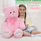 Tezituor Big Pink Teddy Bear Stuffed Animal  36 Giant Plush Bear Toys Baby Shower Decor Christmas Valentines Gifts for Girlfriend Girls Kids