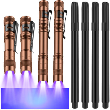 Tegeme 8 Pcs Black Light Markers Set 4 Invisible Ink Pen 4 Mini Uv Flashlights Invisible Ink Marker Disappearing Pen For Class P