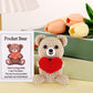 Positive Bear, Pocket Hug Bear With Love Heart Bear Crochet Doll Valentine Bear Emotional Support Animals Knitted Bear Toy For C