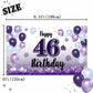 LASKYER Happy 46th Birthday Decorations,46th Purple Balloon Large Birthday Banner Backdrop Sign,46 Years Old Bday Party Supplies