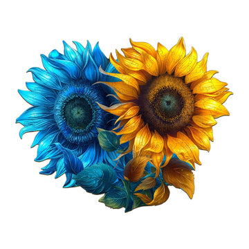 Wooden Puzzles For Adults, Wooden Jigsaw Puzzles For Adults Kids, Yin Yang Sunflower Unique Shaped Wood Puzzles Adult, Creative