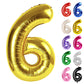 Gold Number 6 Balloon 40 Inch, 6 Balloon Number, 6Th Birthday Decorations, Gold Party Supplies For Boys Girls