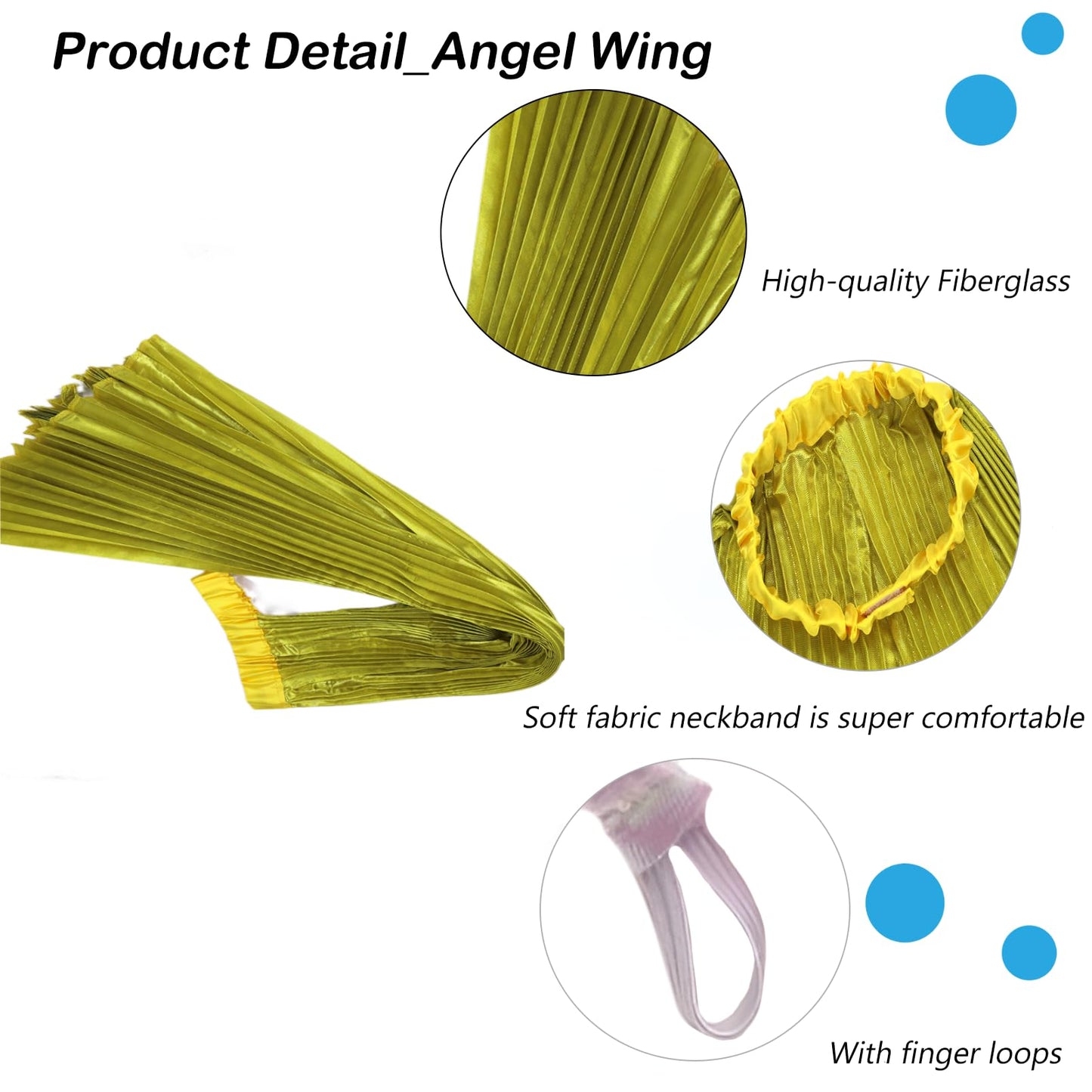 Rooyoon Angel Wings For Kids Children, Polyester Fairy Wings With Finger Loop, Worship Dance Wings, Dance Costume Props(White)