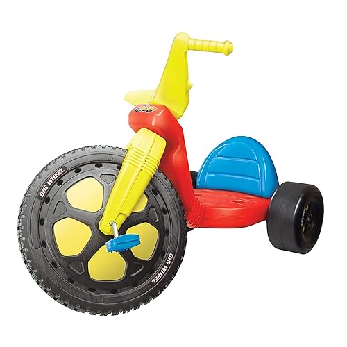 The Original Big Wheel Giant 16" Tricycle - Blue/Yellow/Red, 3-Position Seat, Kid Powered, Ages 3-8, Model 19053