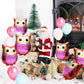 Cartoon Woodland Owl Balloons Wildlife Farm Zoo Animal Birthday Decoration Party Supplies, 6 Pack Owl Mylar Foil Balloons Jungle