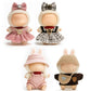 (4-Pack) 17cm Clothes Set  Black Plaid Outfit & Pink Plaid Dress Set with Bow Clip and Metallic Details  Cute Pink Clothing  Knitted Doll Clothes with Hat & Crossbody Bag for 17cm Doll