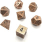 chessex Manufacturing cHX27024 Metal Dice with Black Numbers - copper  Set of 7