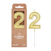 PHD CAKE 2.76 Inch Luxe Gold 2 Number Birthday Candles, Gold Number Candle, Cake Number Candles, Party Celebration