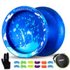 Magicyoyo V10 Professional Finger Spin Yoyo With 12 Strings, Case, Glove (Royal Blue Sky Blue)