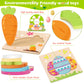 Easter Toys Gifts For Kids Toddlers - 4 Pack Wooden Puzzles With Rabbits, Carrots, Chicks, Eggs Design, Easter Party Favors For