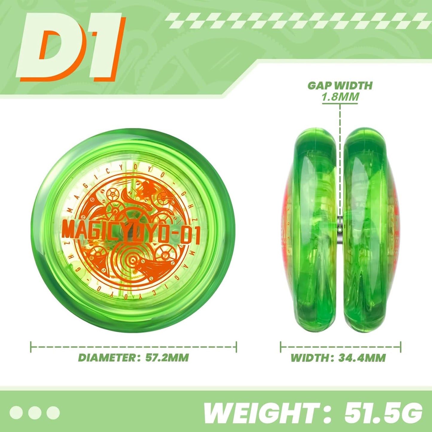 Looping Yoyo Responsive YoYo for Kids Beginners, Starter Yo-yo 2A Loop Yo Yo Easy to Play Basic String Tricks (D1 Blue + Green)