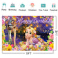 Basifoto Princess Rapunzel Backdrop 5x3ft for Birthday Party - Tangled Theme Banner