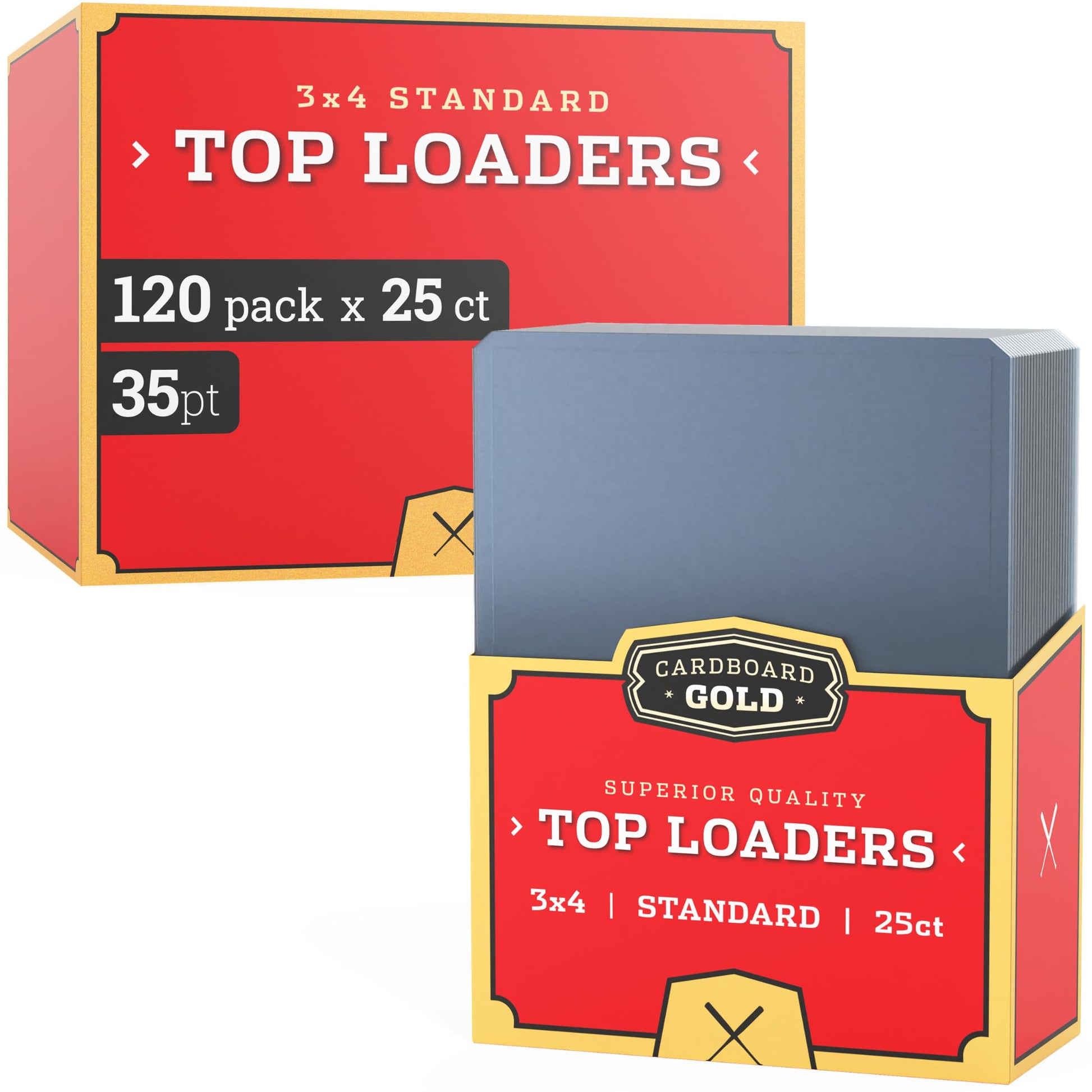 Cardboard Gold - 35pt Top Loaders for Cards - 3000 Count - enhanced 3x4 Inch Trading Card Toploaders - Protect Your Baseball and Sports Cards with These Crystal Clear Hard Plastic Sleeves Protectors