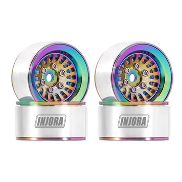 INJORA CNC Aluminium 1.0'' Beadlock Wheel Rim for 1/18 1/24 RC Crawler (Full Color)