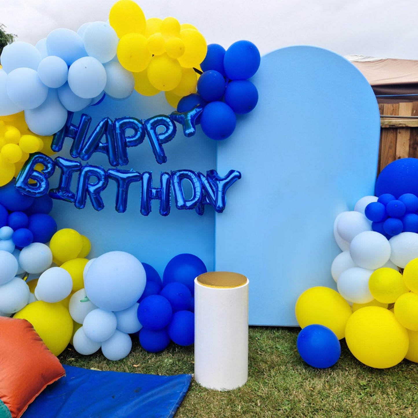 Blue And Yellow Balloon Arch Kit, 105 Pcs Royal Blue White Yellow Balloon Garland Kit Yellow Light Blue Latex Party Balloons For