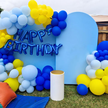 Blue And Yellow Balloon Arch Kit, 105 Pcs Royal Blue White Yellow Balloon Garland Kit Yellow Light Blue Latex Party Balloons For