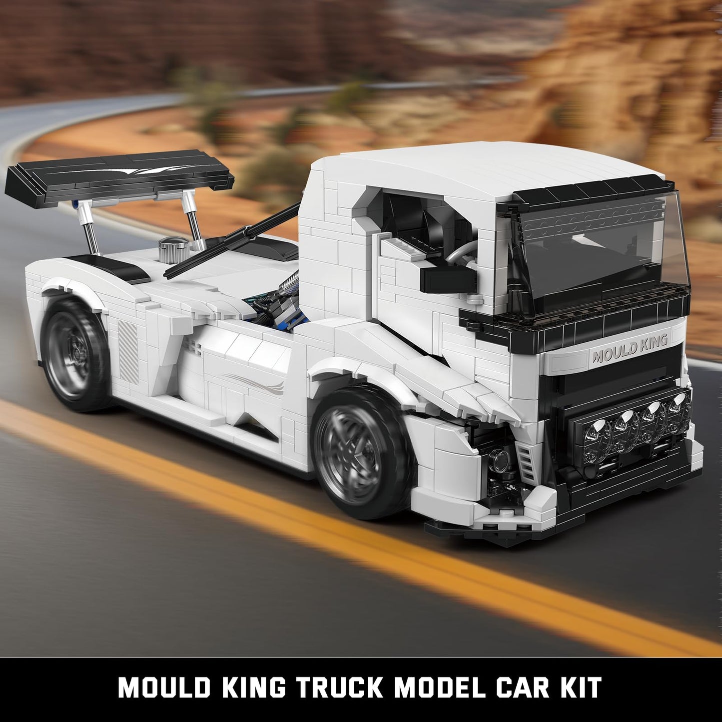 Mould King 10036 Tractor Truck Building Set  MOC City Semi Truck Building Blocks Set to Build  Gift for Age 14+/mature-themed Collections Enthusiasts(1604+ Pieces  Static Version)