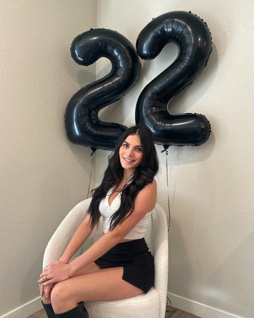 Black Number 9 Balloon 40 Inch, 9 Balloon Number, 9Th Birthday Decorations, Black Party Supplies For Boys Girls