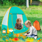 Aokiwo 45Pcs Kids Camping Tent Set, Pop Up Play Tent With Camping Gear Tools Indoor Outdoor Pretend Play Set For Toddler Boys/Girls - Including Telescope, Walkie Talkie, Camping Tent, Stove, And Etc