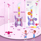 Deao Kids Guitar And Microphone Set With Stand Adjustable Height Music Light Karaoke Music Toys Christmas Birthday Gift For Kids Boys Girls (Purple)