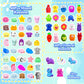 200Pcs Mochi Squishy Toys, Kawaii Squishies Fidget Stress Relief Toy For Kids Party Favors, Classroom Prizes, Goodie Bag Stuffer