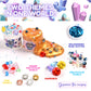 Finoclay 2 Pack Crystal Clear & Golden Stretchy Slime Kit For Girls Boys, Create With Kids Diamonds Theme, Slime Making Kit, 8 F