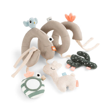 Done By Deer Lalee Sand Activity Spiral Baby Toy - Sensory Cactus, Mirror, And Crinkle Sound For Cots, Car Seats, Strollers, And