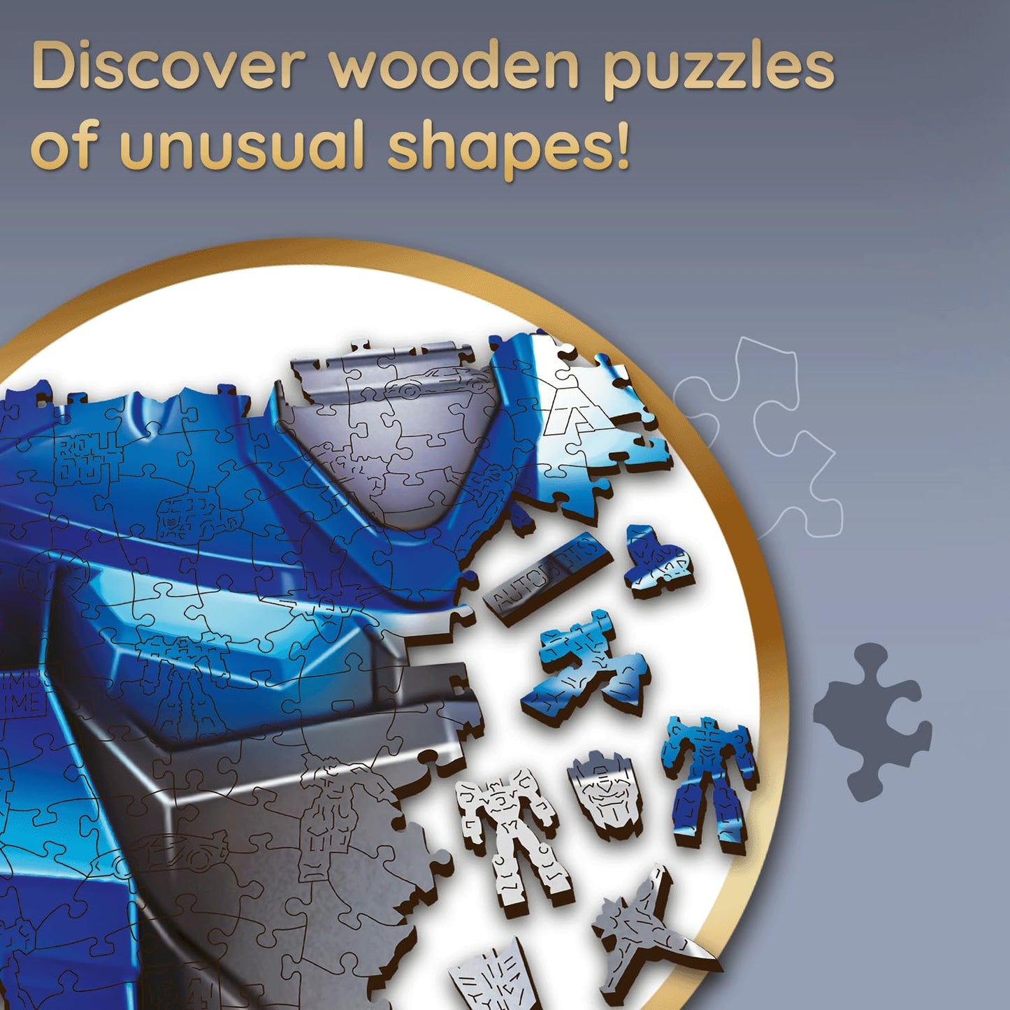 Trefl Transformers Wood Craft 500+5 Piece Jigsaw Puzzle Autobot: Optimus Prime Transformers Irregular Shapes, 50 Special Puzzles