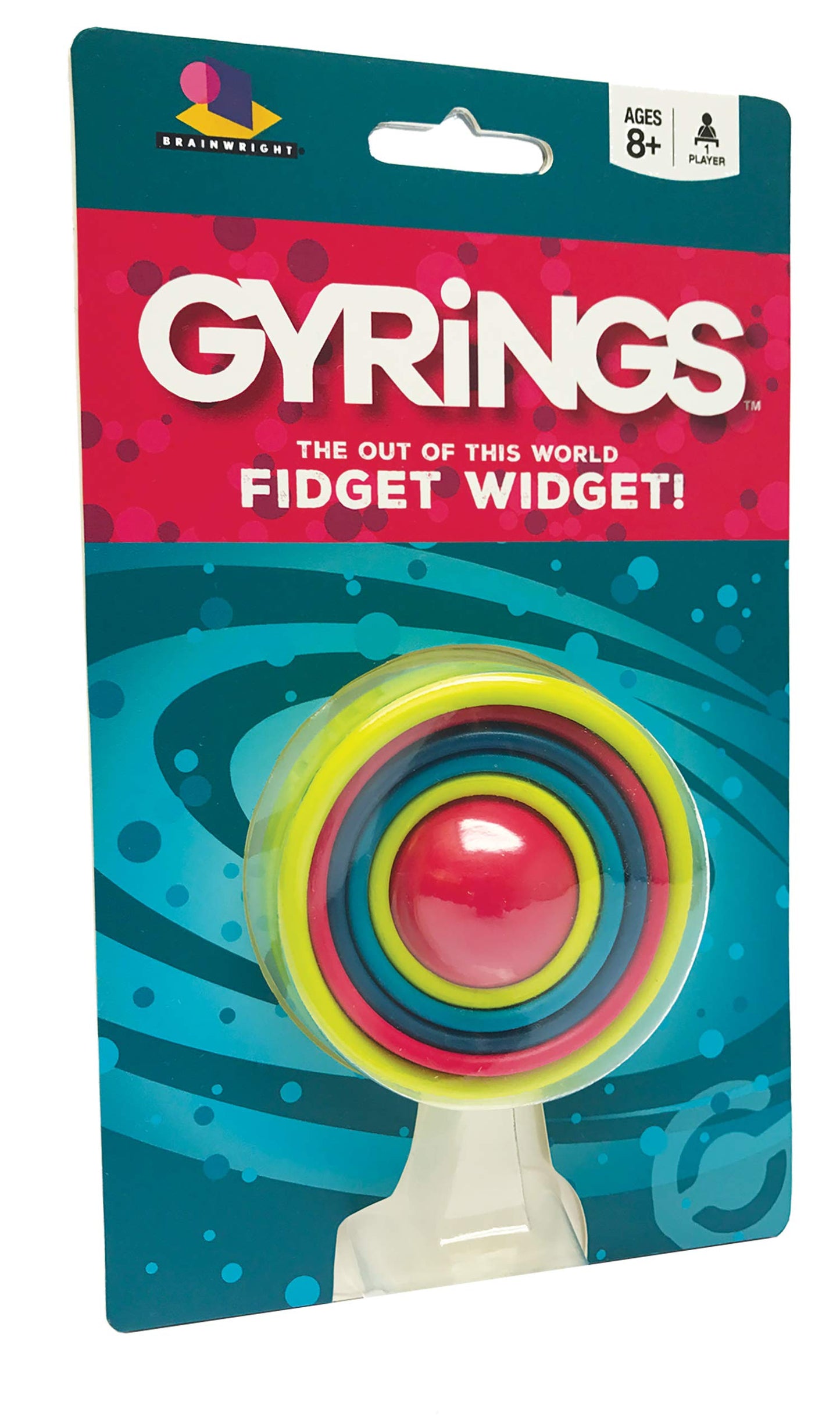 Brainwright Gyrings - The Out Of This World Fidget Widget! Multi-Colored, 5''