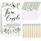 Fumete 61 Pieces Baby Shower Games Include Time Capsule Sign and 50 Time Capsule Message Cards Greenery Advice and Wishes Cards 