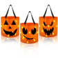 JOYIN 3 PCS Halloween Candy Pumpkin Buckets, 10.2 x 11.8 LED Light Trick or Treat Buckets, Orange Reusable Goody Treat Baskets f