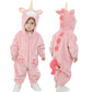 Lolanta Baby Girls Unicorn Costume, Infant Romper, Toddlers Fleece Hooded Jumpsuit, Cute Pink Bodysuit (Pink, 18-24 Months)