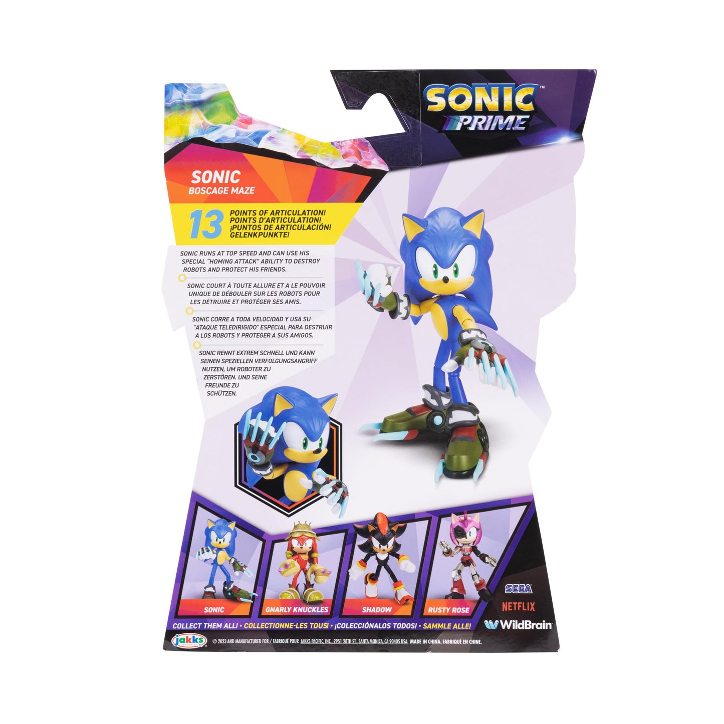 Sonic Prime 5" Articulated Action Figure - Sonic The Grim, Plastic, Model 414184, Sonic the Grim Color