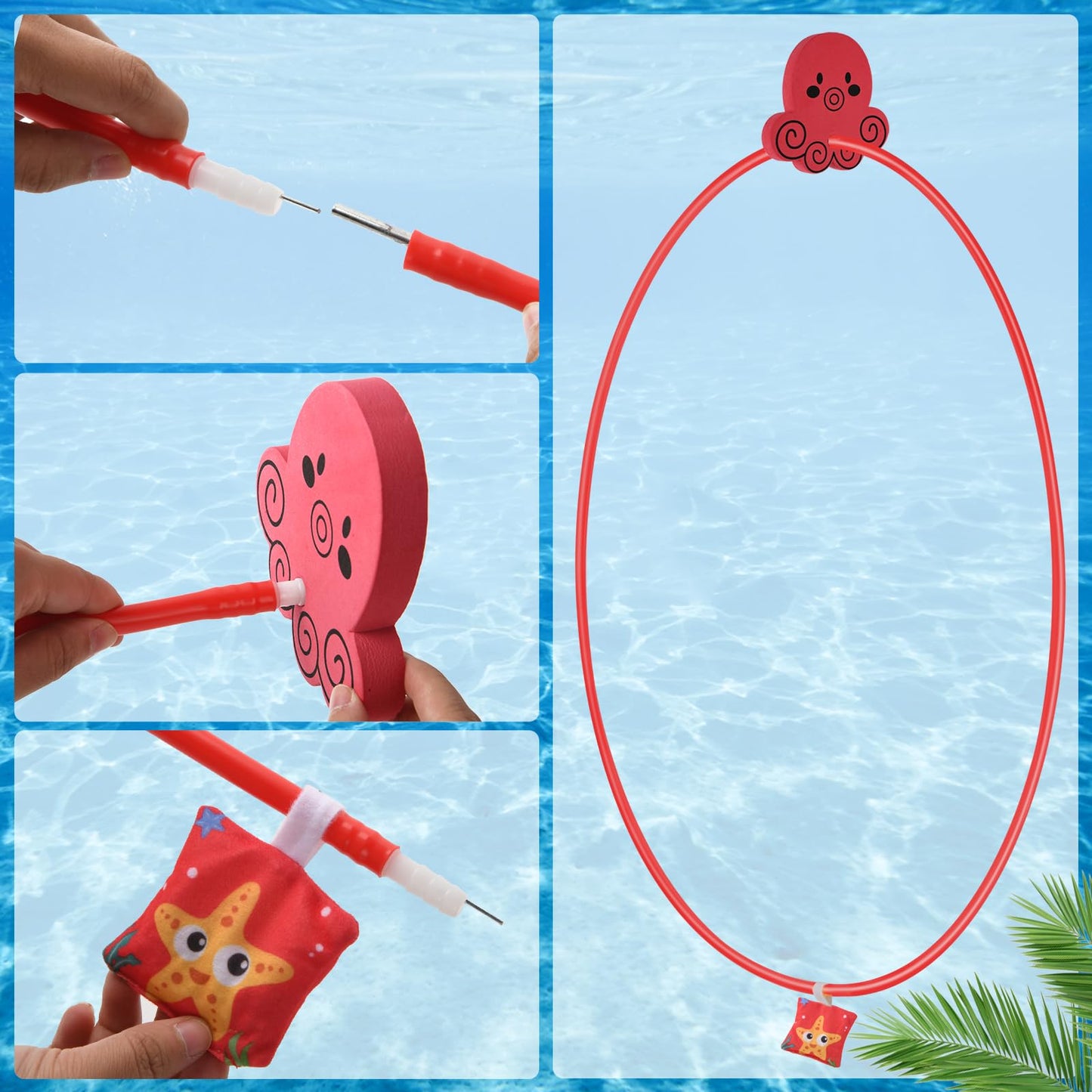 Anytin Pool Rings Diving Toys - 38Pcs Swimming Thru Pool Diving Game Toys,Pool Toys Or Kids Ages 4-8-12,With Diving Rings,Diving