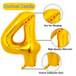 Pigetale 40 Inch Gold Large Numbers Balloons 0-9 Giant Jumbo Number 4 Digit 4 Helium Balloons, Big Foil Mylar Number Balloons Fo