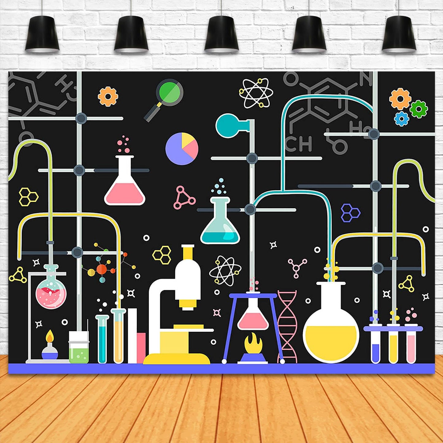 Fitumiw Chemical Science Birthday Party Backdrop 7x5ft Chemical Experiments Science Party Decorations Background for Kids Chemis