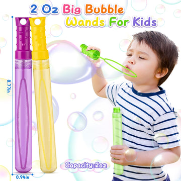 Jumlys 36 Pack Big Bubble Wands Bulk In 6 Colors, Bulk Party Favors For Kids, Ideal For Easter, Summer, Halloween, Valentine, Sc