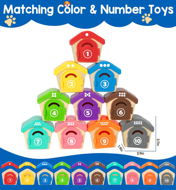 Kmuysl Learning Toys For 1,2,3 Year Old, 20 Pcs Dog Animals Toy, Counting Skill, Color Matching, Christmas Birthday Easter Educational Gift For Baby Toddler Boys Girls Age 12-18 Months